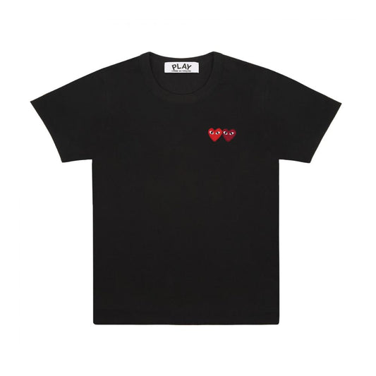 Comme des Garçons Play T-Shirt Double Heart Emblem Black