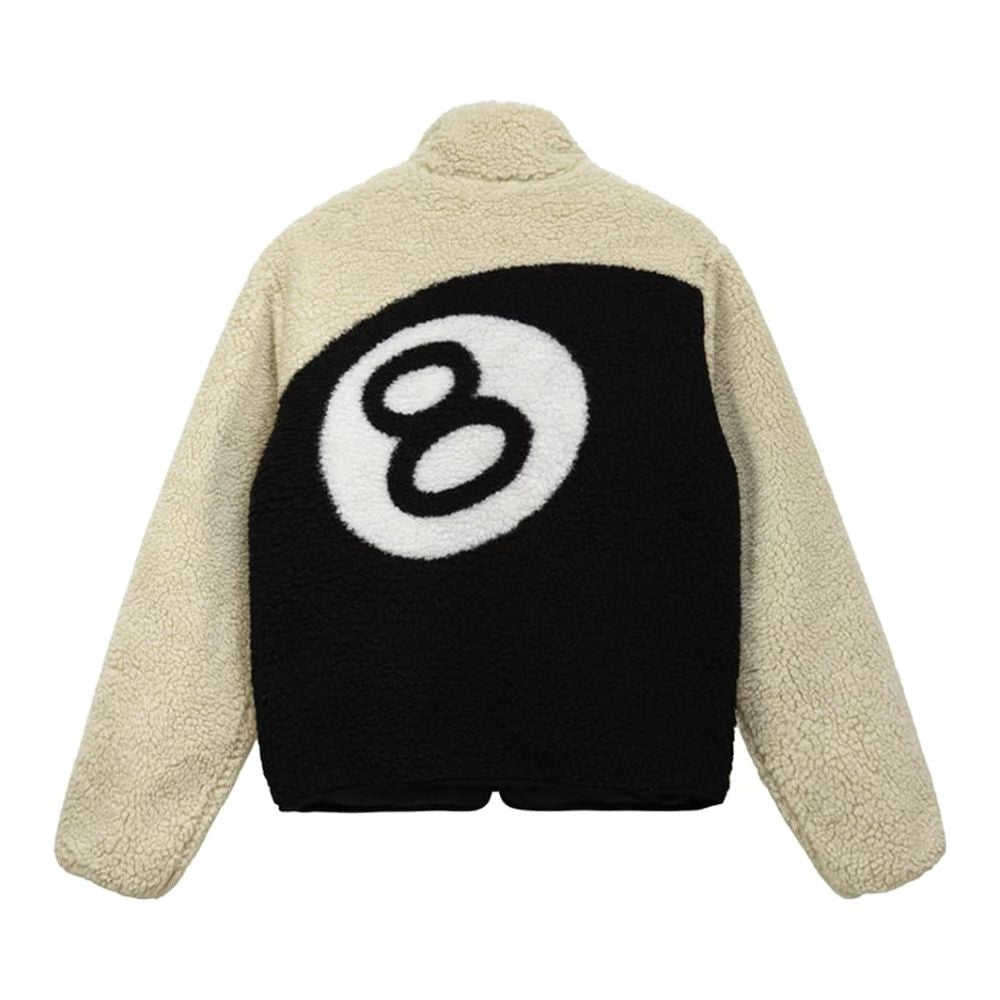 Stussy 8 Ball Sherpa Reversible Jacket Natural – Macan Story