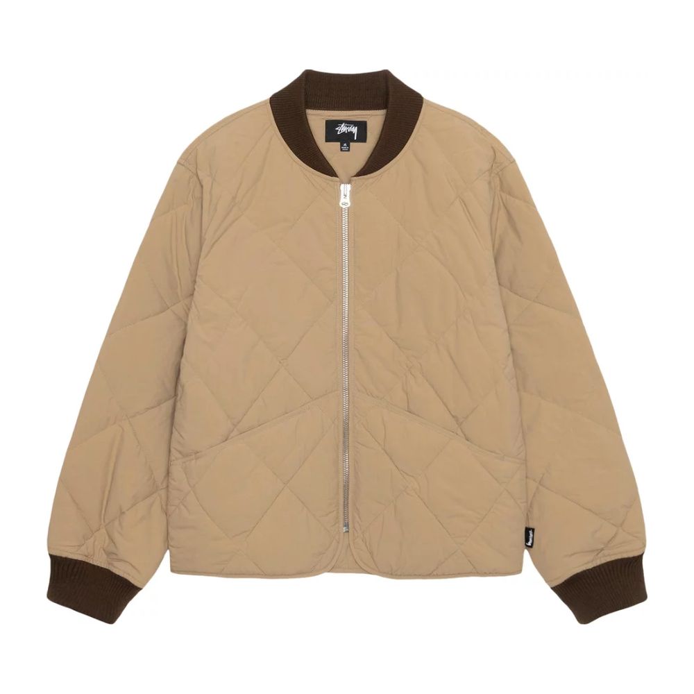 Stussy 8 Ball Quilted Liner Jacket Brown